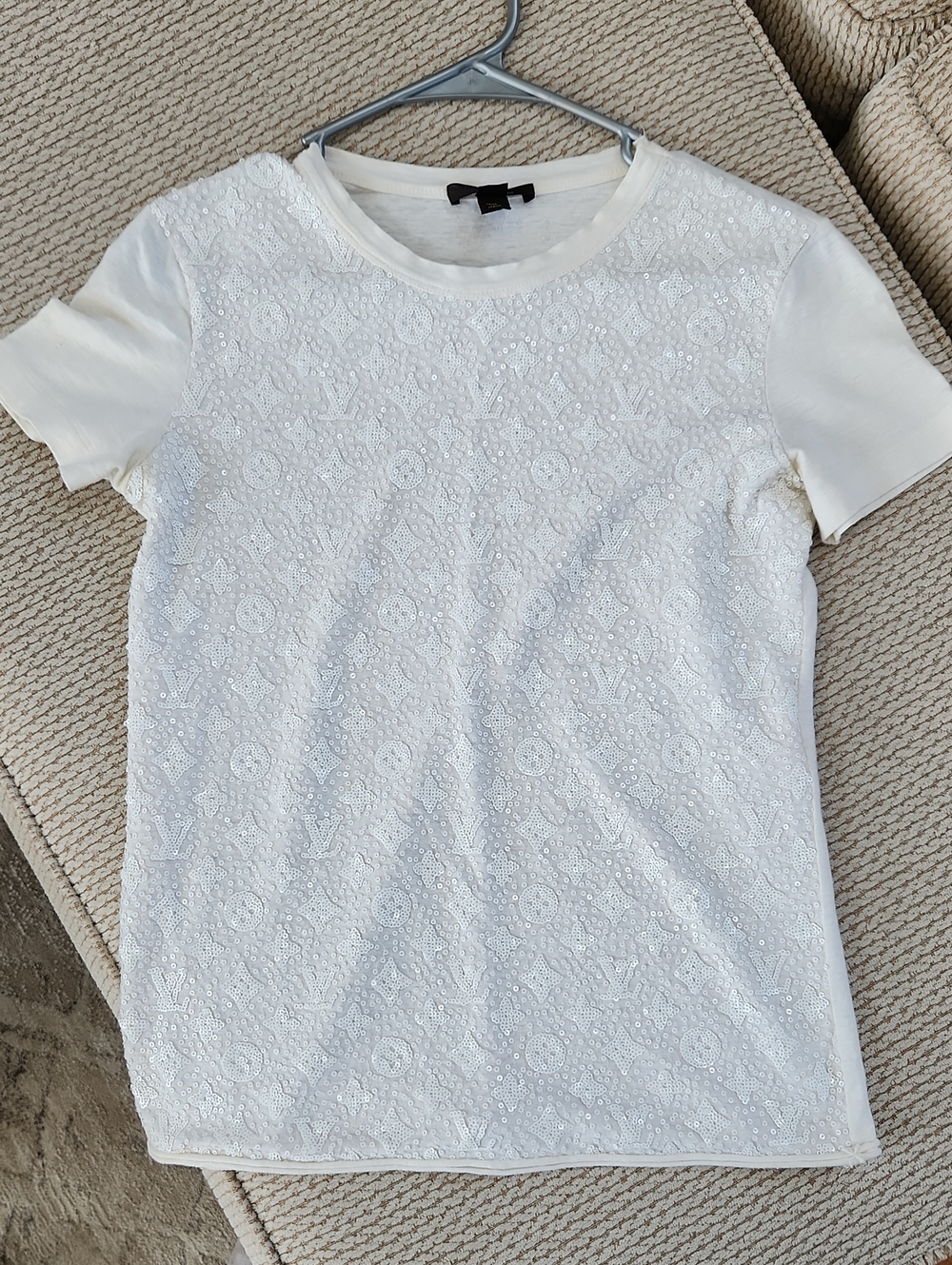 Womems Louis Vuitton, Small Short Sleeve Top, With Sequin Design
